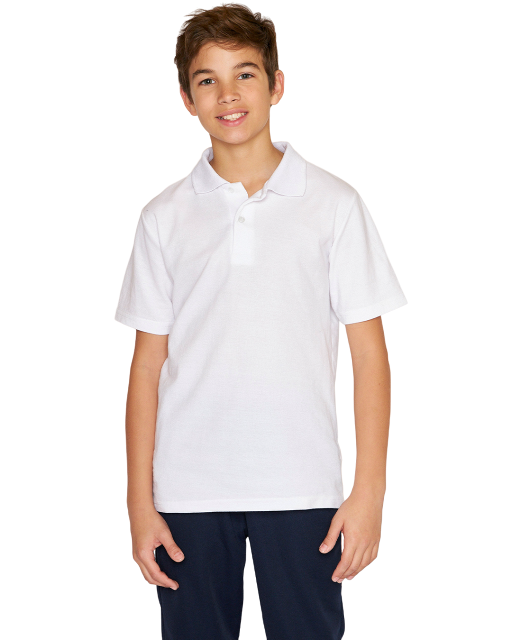 CHOMBA BLANCA COLEGIAL PIQUE