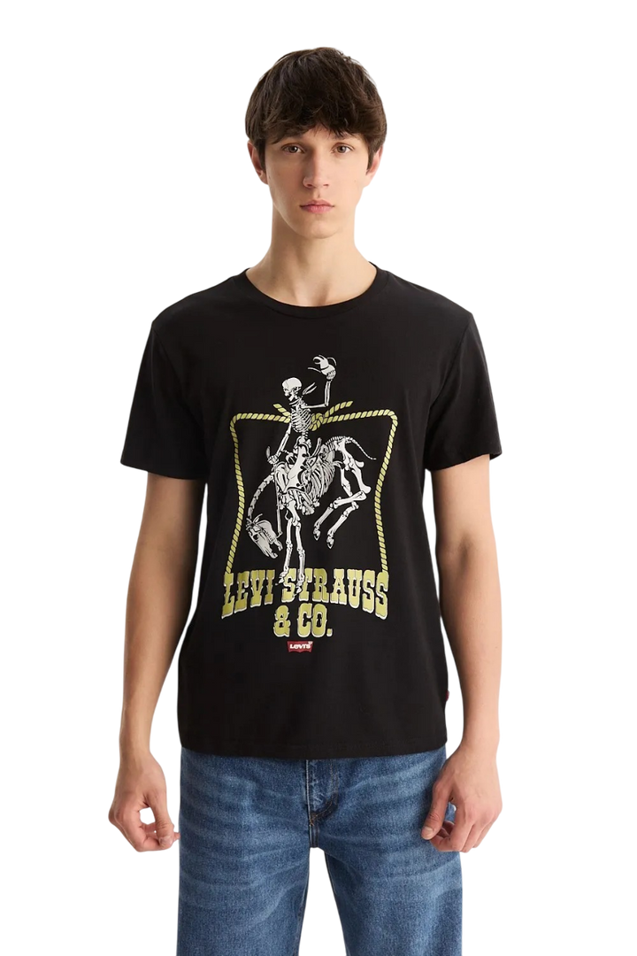 Remera Graphic Set In Neck Skull Cow