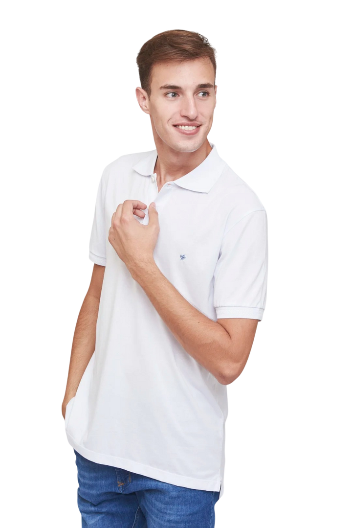 Polo mangas largas cuello espiga jersey liso