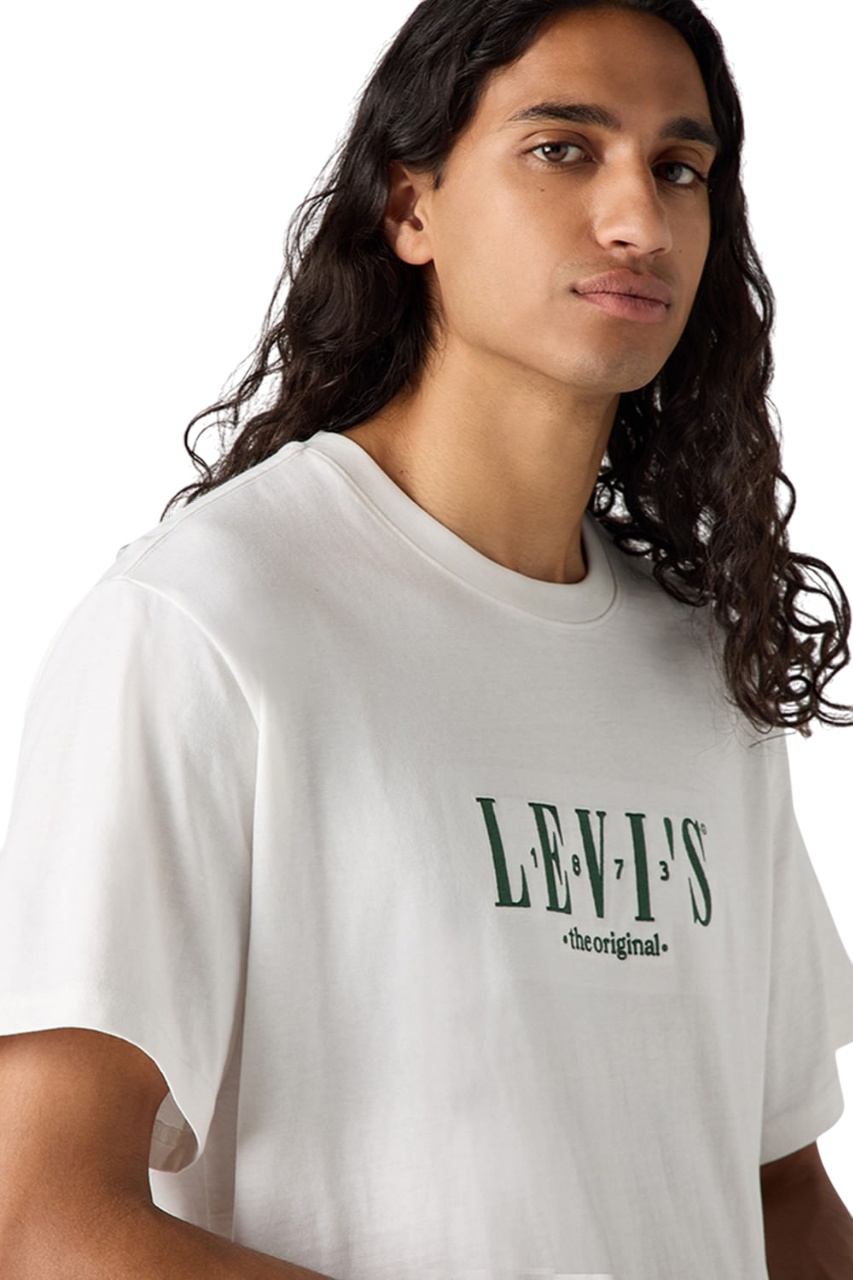 Remera Ss Relaxed Fit Serif 18 White