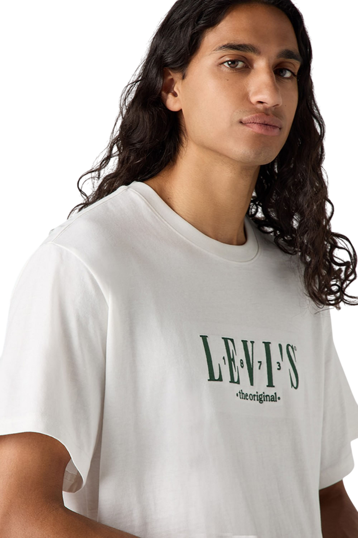 Remera Ss Relaxed Fit Serif 18 White