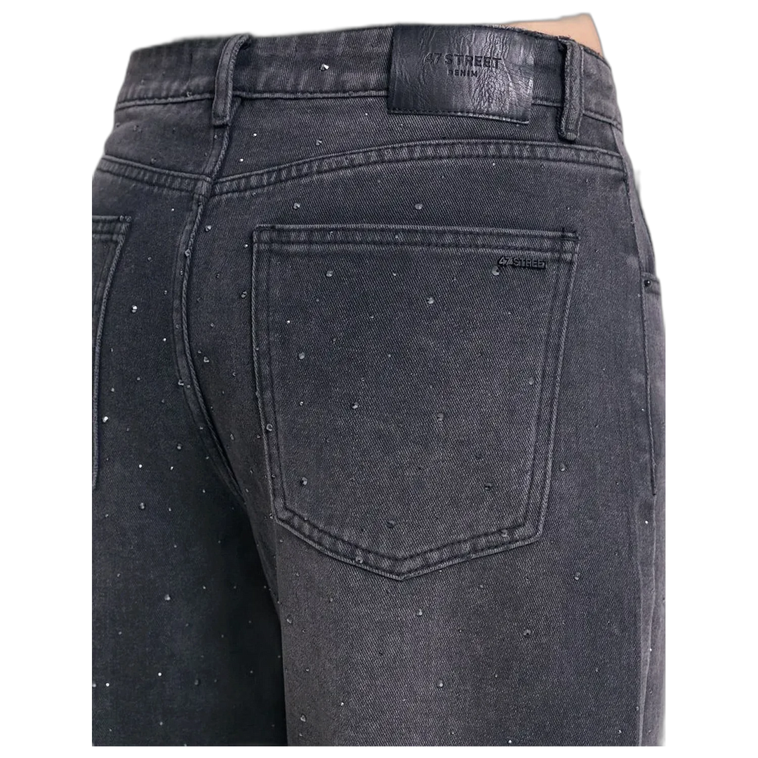 Jean 47 Street Baggy Shine Black Mujer