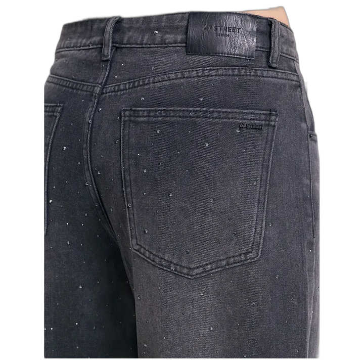 Jean 47 Street Baggy Shine Black Mujer