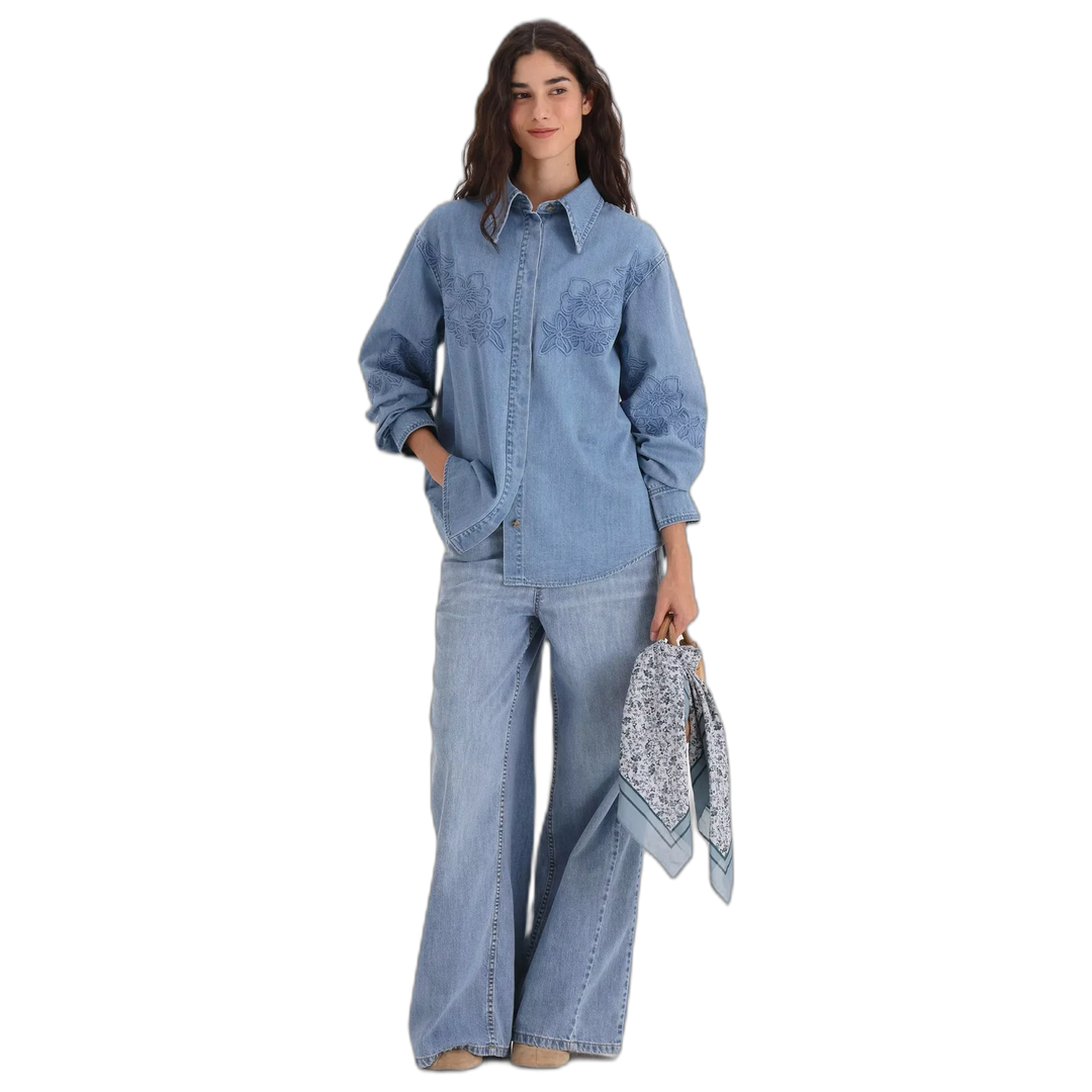 Camisa Yagmour Denim Penny Mujer Manga Larga Jean