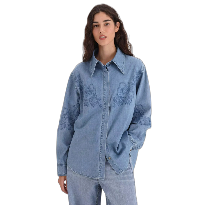Camisa Yagmour Denim Penny Mujer Manga Larga Jean
