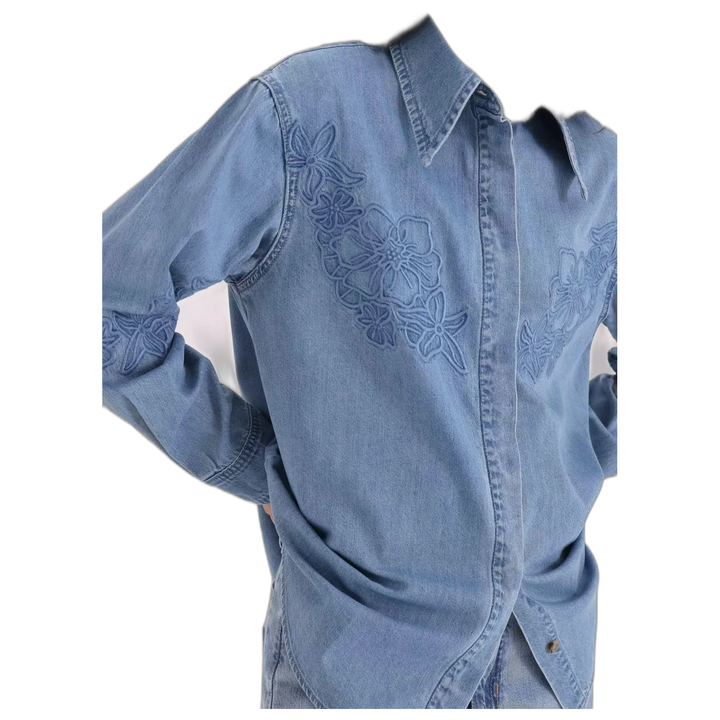 Camisa Yagmour Denim Penny Mujer Manga Larga Jean