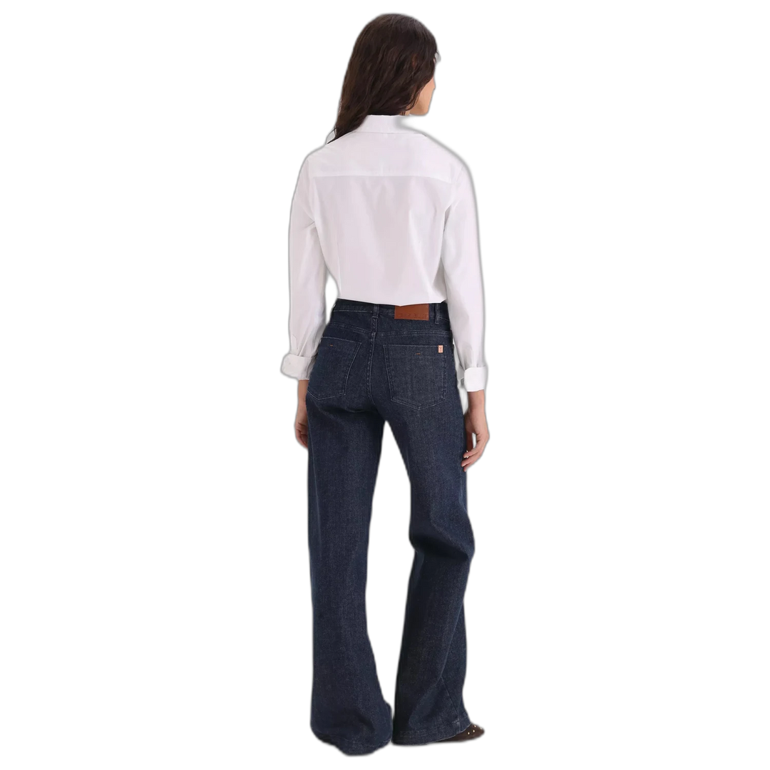 Jean Yagmour Y005 Wide Leg Tiro Alto Blue Mujer