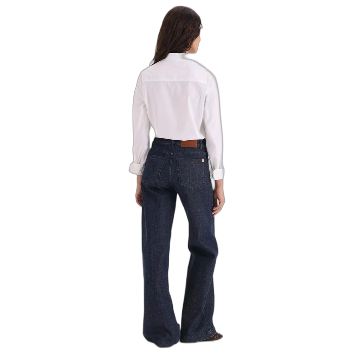 Jean Yagmour Y005 Wide Leg Tiro Alto Blue Mujer