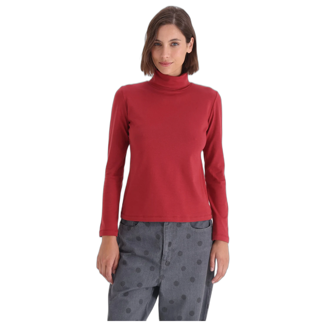 Polera Carmen Mujer Cuello Alto Manga Larga