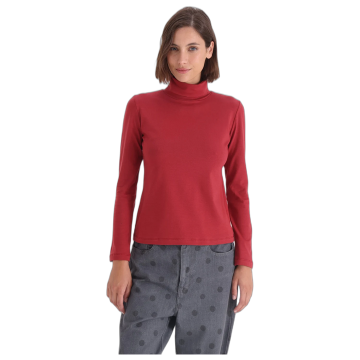 Polera Carmen Mujer Cuello Alto Manga Larga