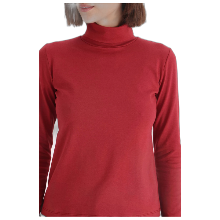 Polera Carmen Mujer Cuello Alto Manga Larga
