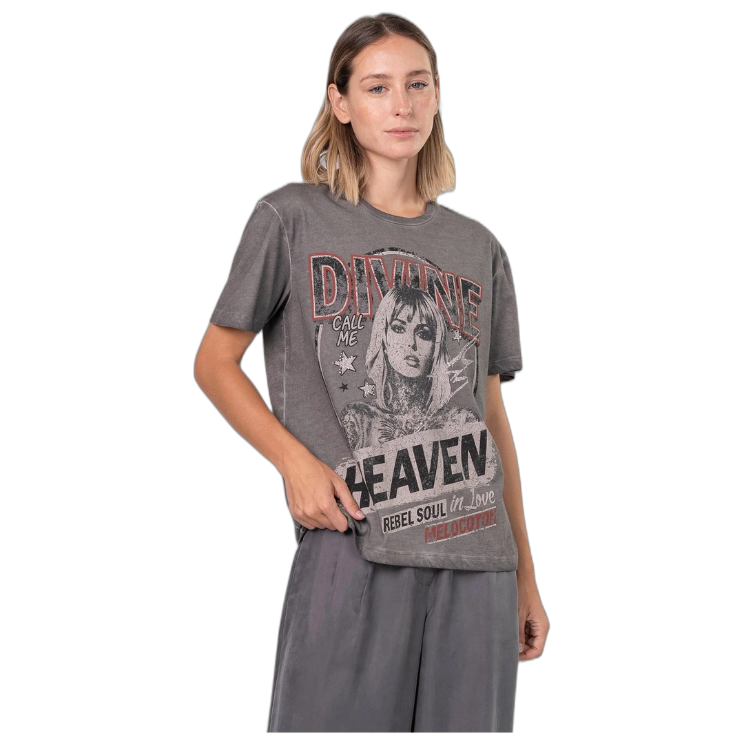 Remera Melocoton Heaven Estampada Oversize Algodón