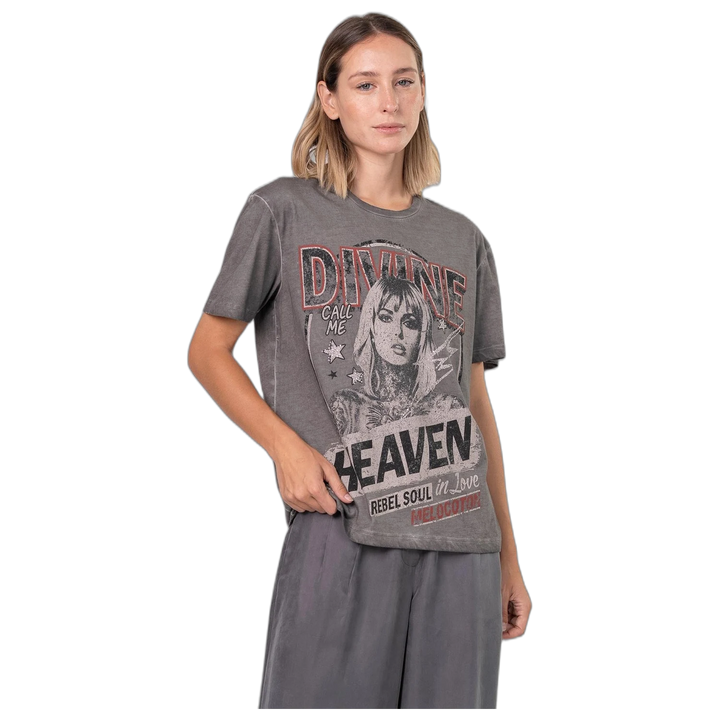 Remera Melocoton Heaven Estampada Oversize Algodón