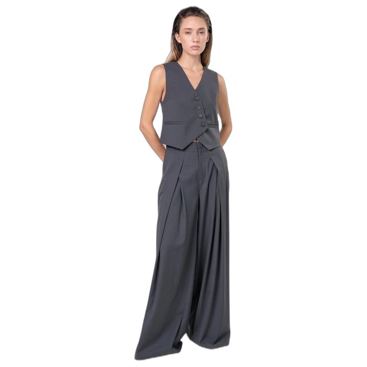 Pantalón Melocoton Angelina Tiro Alto Lino Babucha