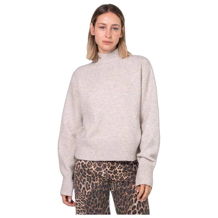 Sweater Melocotón Spongy Mock Mujer Cuello Alto