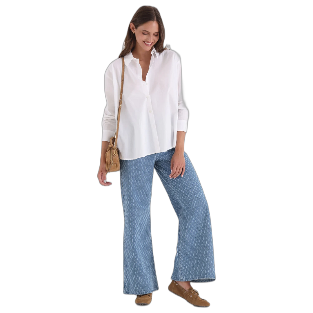 Camisa Algodón Burdeos Yagmour Mujer