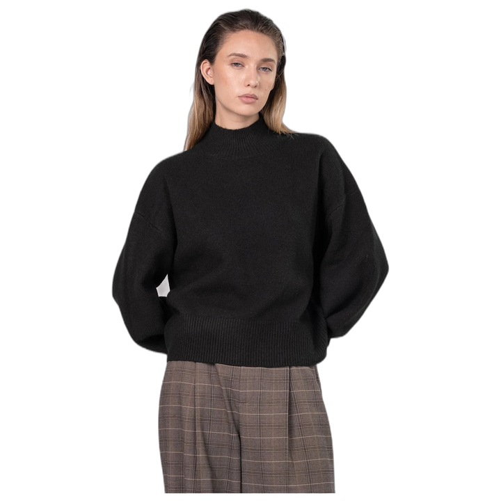 Sweater Melocotón Spongy Mock Mujer Cuello Alto