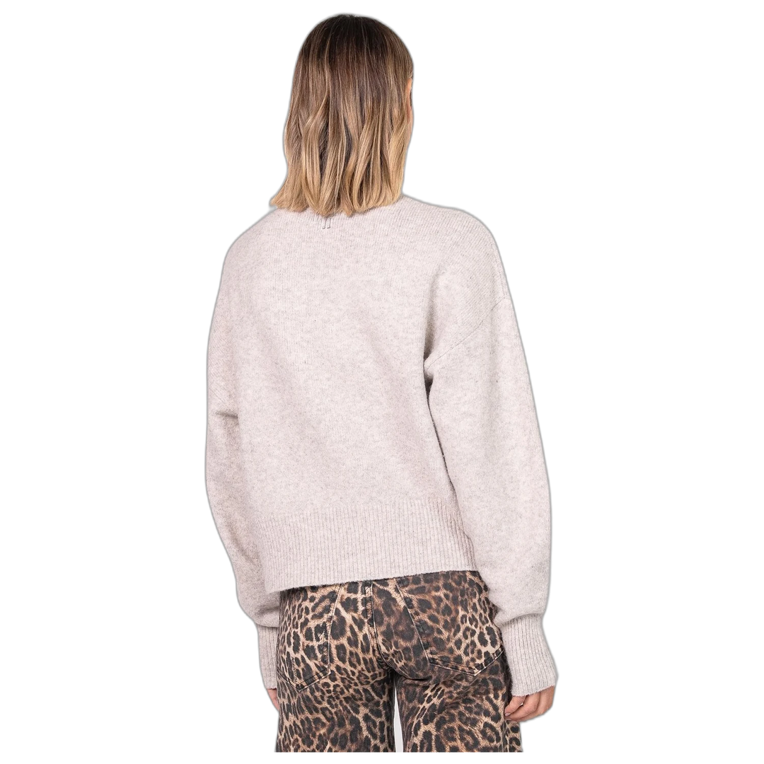 Sweater Melocotón Spongy Mock Mujer Cuello Alto