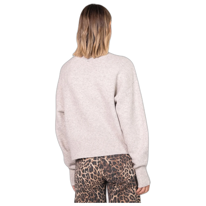 Sweater Melocotón Spongy Mock Mujer Cuello Alto