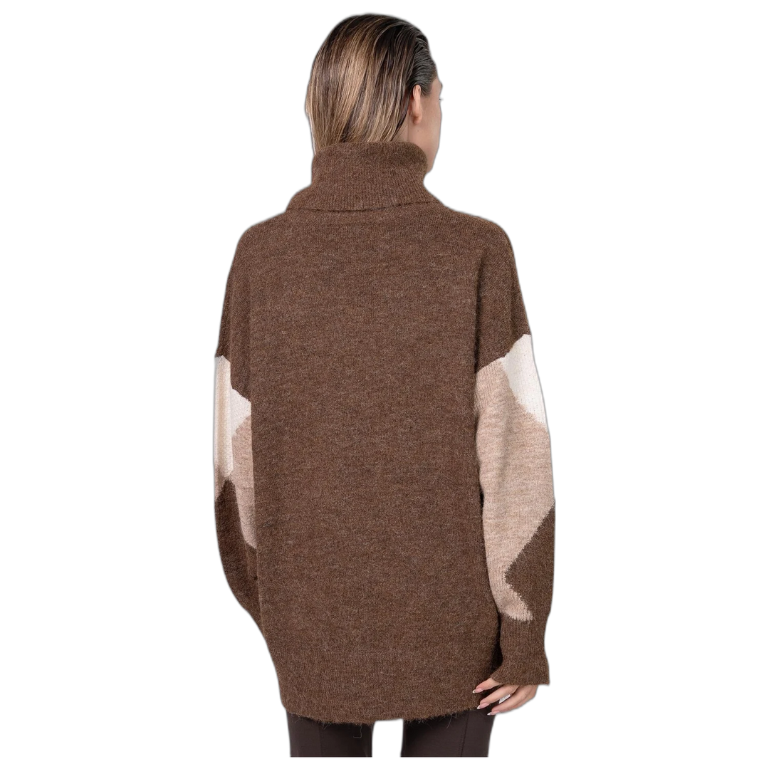 Sweater Melocoton Rombos Tejido Cuello Redondo