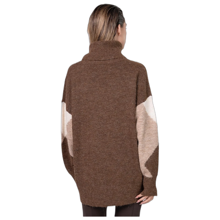 Sweater Melocoton Rombos Tejido Cuello Redondo