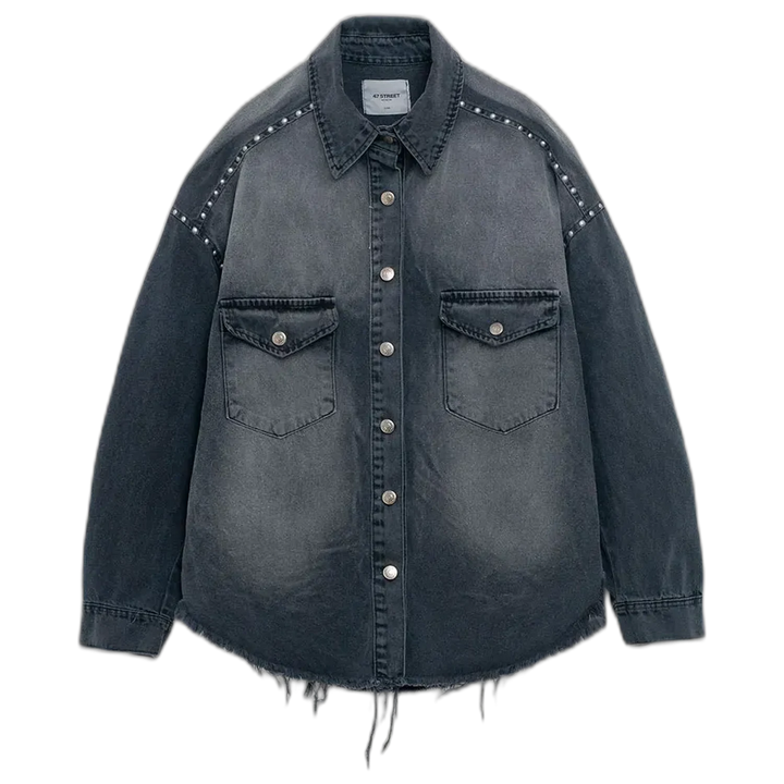 Chaqueta Over Metal Mujer 47 Street Gabardina con Tachas