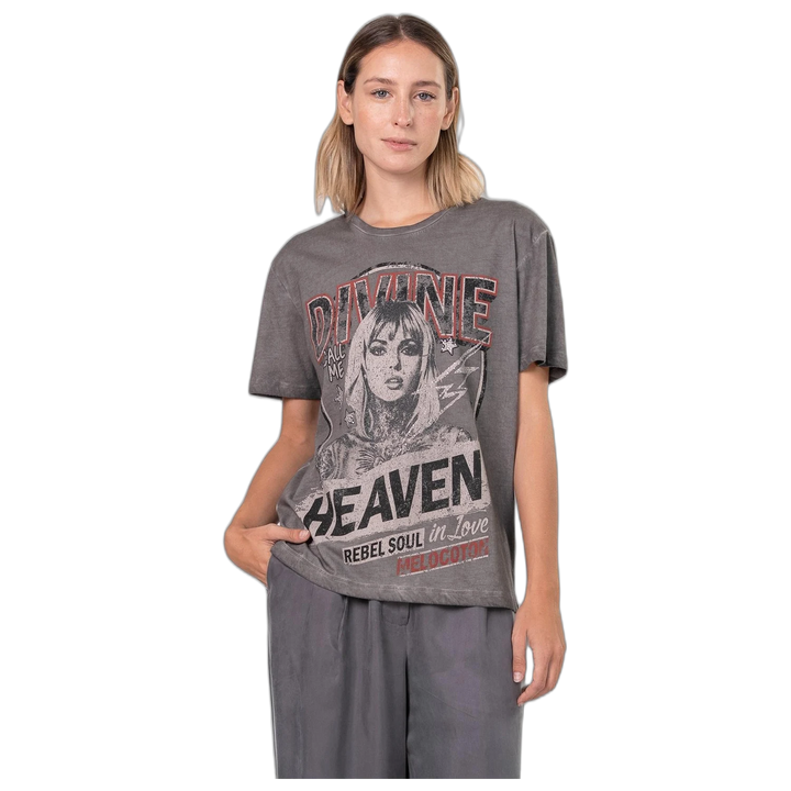 Remera Melocoton Heaven Estampada Oversize Algodón