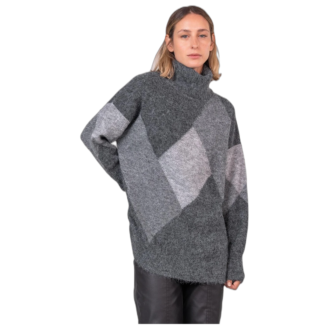 Sweater Melocoton Rombos Tejido Cuello Redondo