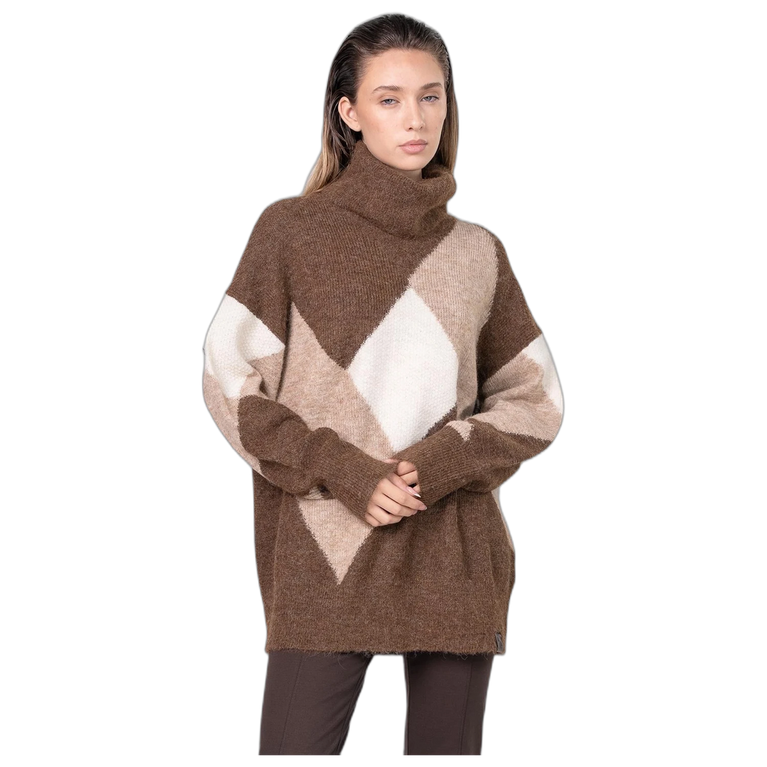 Sweater Melocoton Rombos Tejido Cuello Redondo