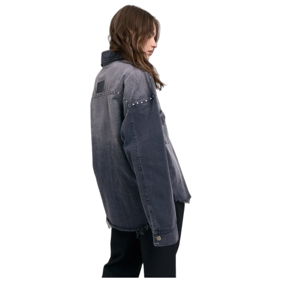 Chaqueta Over Metal Mujer 47 Street Gabardina con Tachas