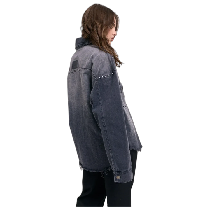Chaqueta Over Metal Mujer 47 Street Gabardina con Tachas