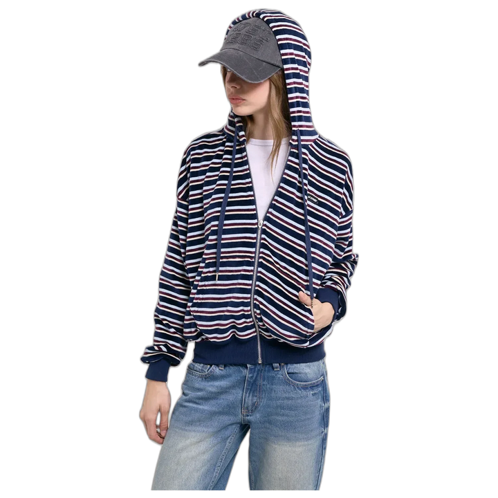 Campera 47 Street Plush Stripe Mujer