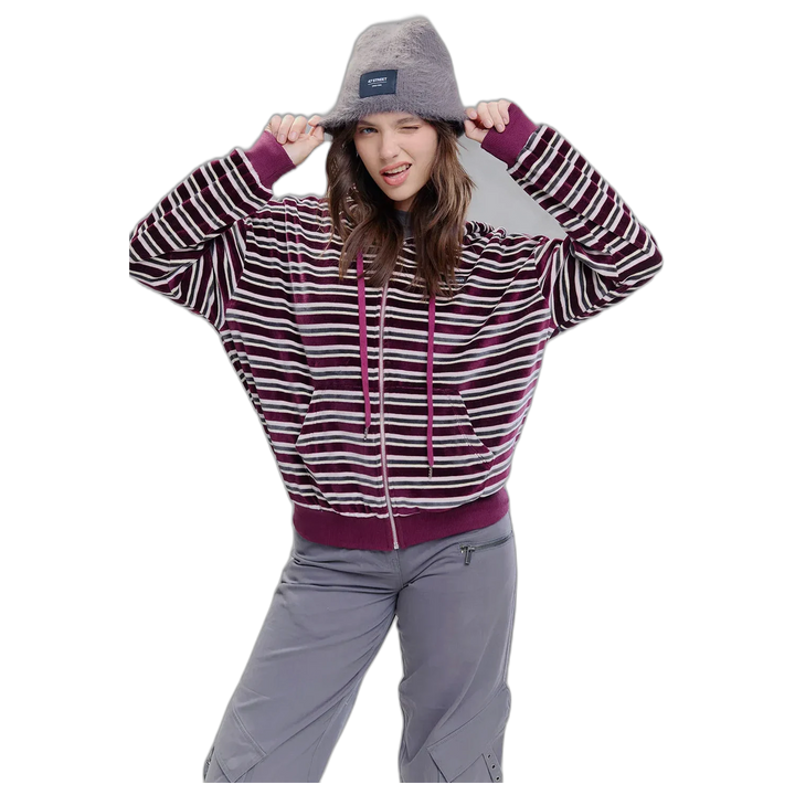 Campera 47 Street Plush Stripe Mujer