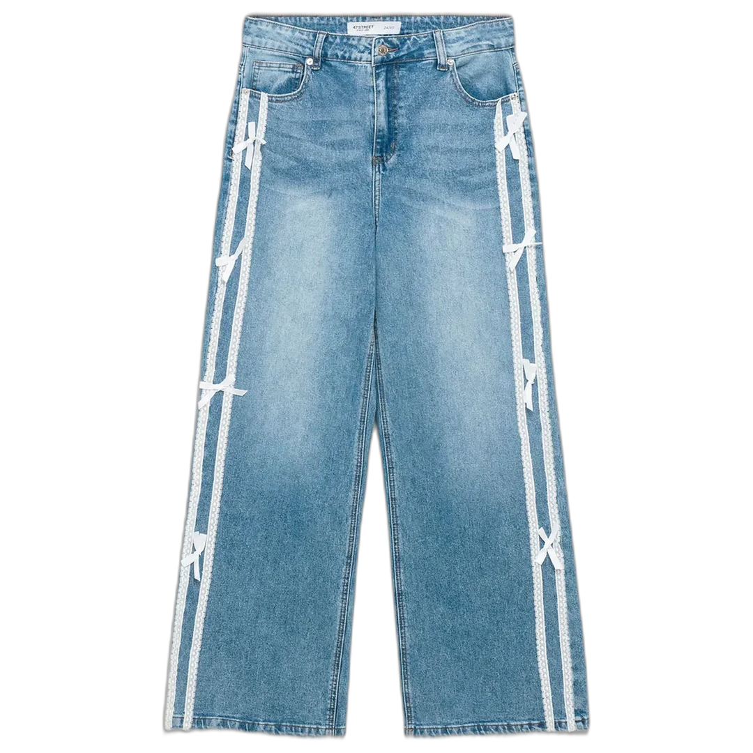 Jean Wide Leg Ribbons 47 Street Mujer