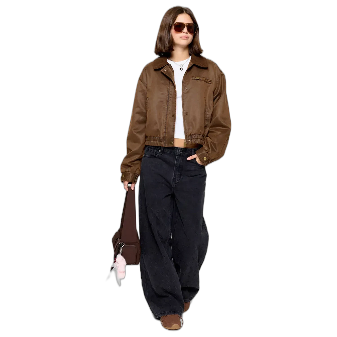 Jean Wide Leg Cross Texture Black 47 Street Mujer