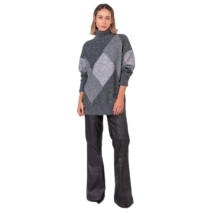 Sweater Melocoton Rombos Tejido Cuello Redondo