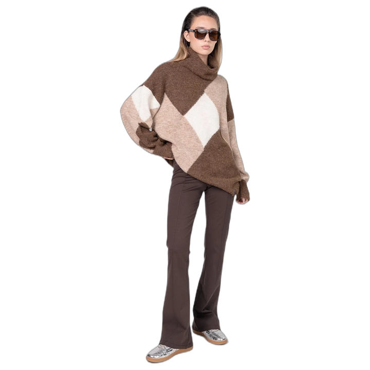 Sweater Melocoton Rombos Tejido Cuello Redondo