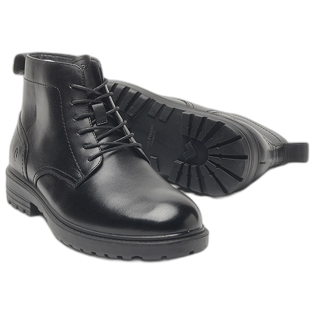 Bota Hush Puppies Brendon Cuero Waterproof Hombre Negra