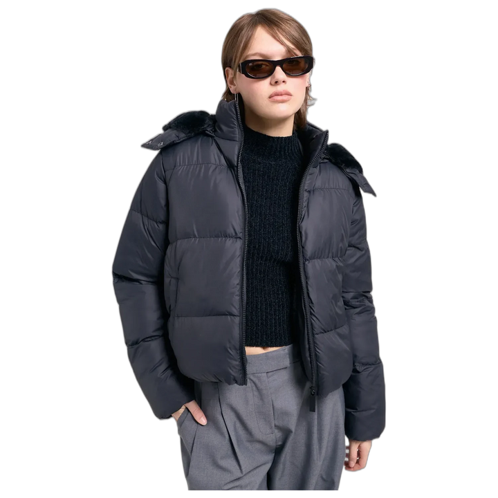 Campera Lock 47 Street Mujer Abrigada con Capucha