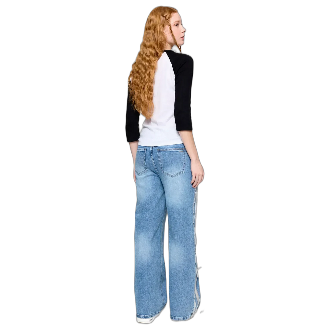 Jean Wide Leg Ribbons 47 Street Mujer