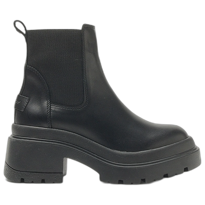 Bota Hush Puppies Piper Bota Cuero Taco 7,5 cm Negra