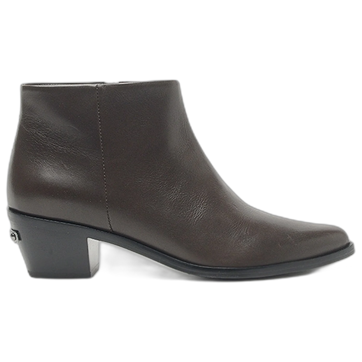 Bota Hush Puppies Sparta Cuero Caña Corta Con Cierre Marrón
