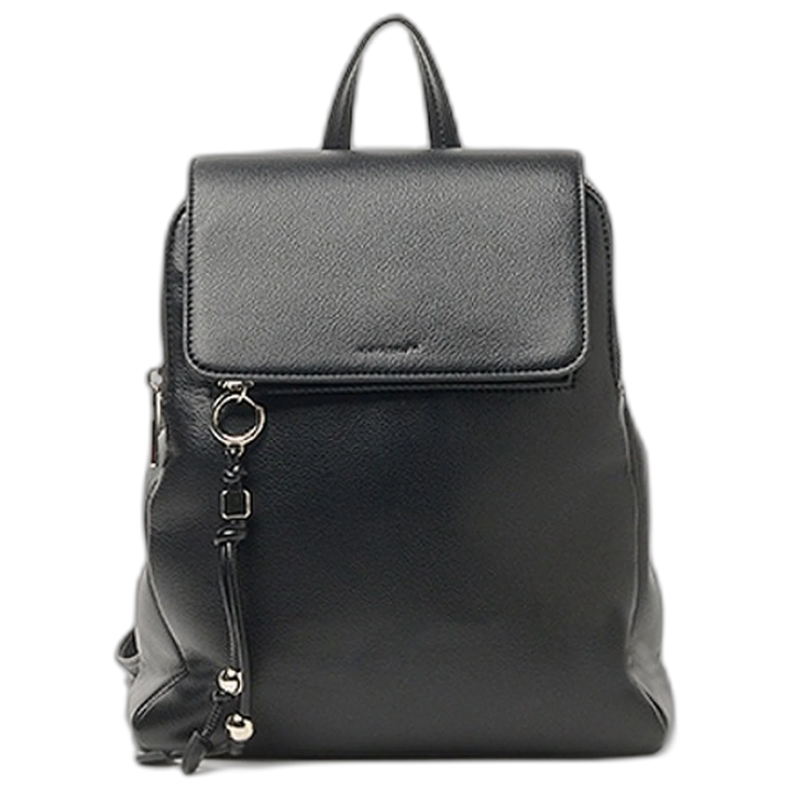 Mochila Hush Puppies Karl Negra Cuero Ecológico Con Tapa