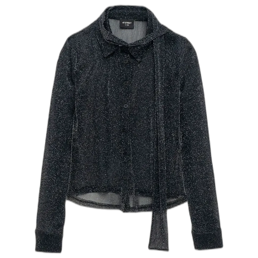 Camisa Spark Neck 47 Street Mujer Microtul con Lurex