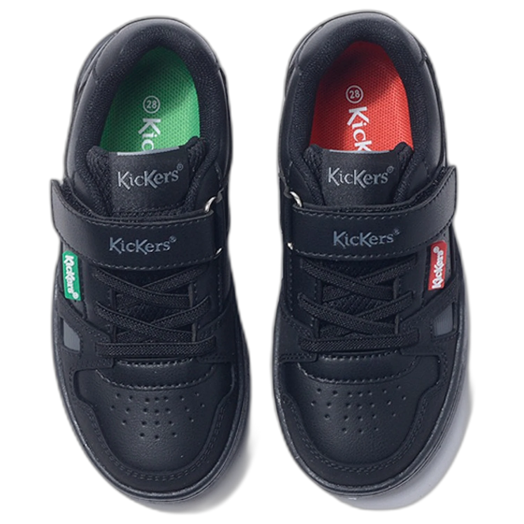 Zapatillas Kickers Skylar Microfibra Con Velcro Negro