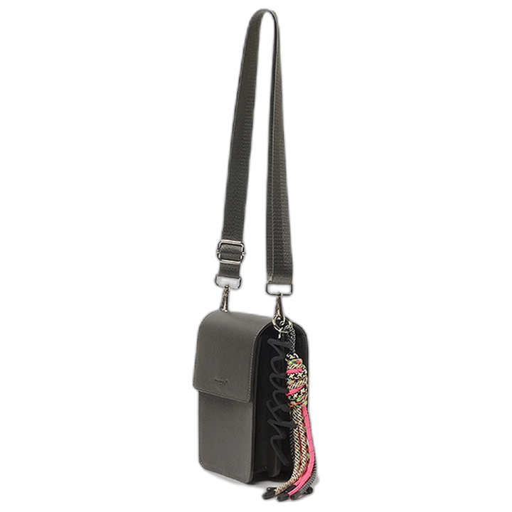 Bandolera Hush Puppies Cupra Gris Con Correa Regulable