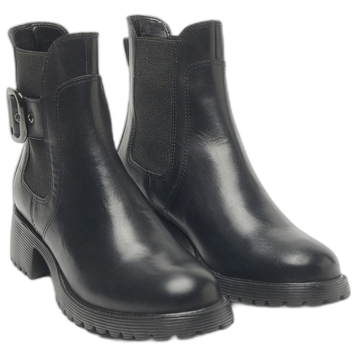 Bota Hush Puppies Rosmi Cuero Zero G Mujer Negra