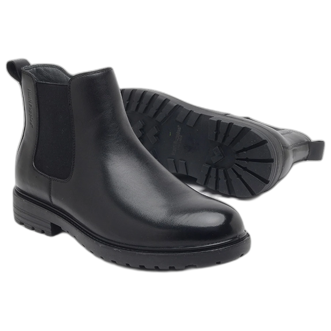Botas Hush Puppies Beltran Cuero Waterproof Mujer Negro