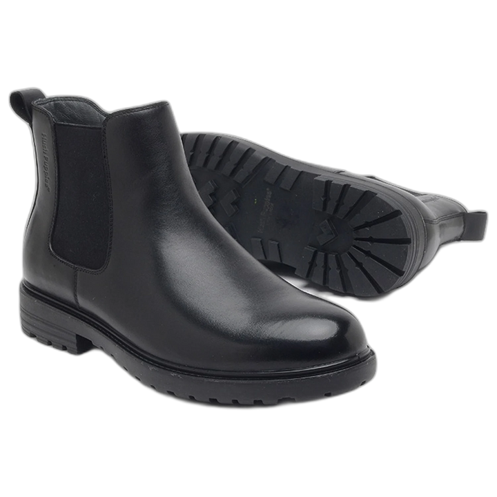 Botas Hush Puppies Beltran Cuero Waterproof Mujer Negro