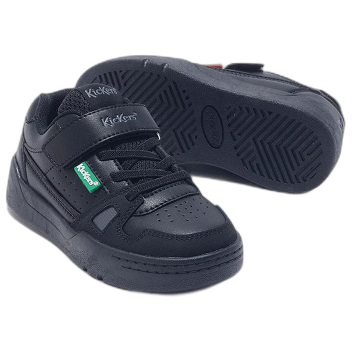 Zapatillas Kickers Skylar Microfibra Con Velcro Negro